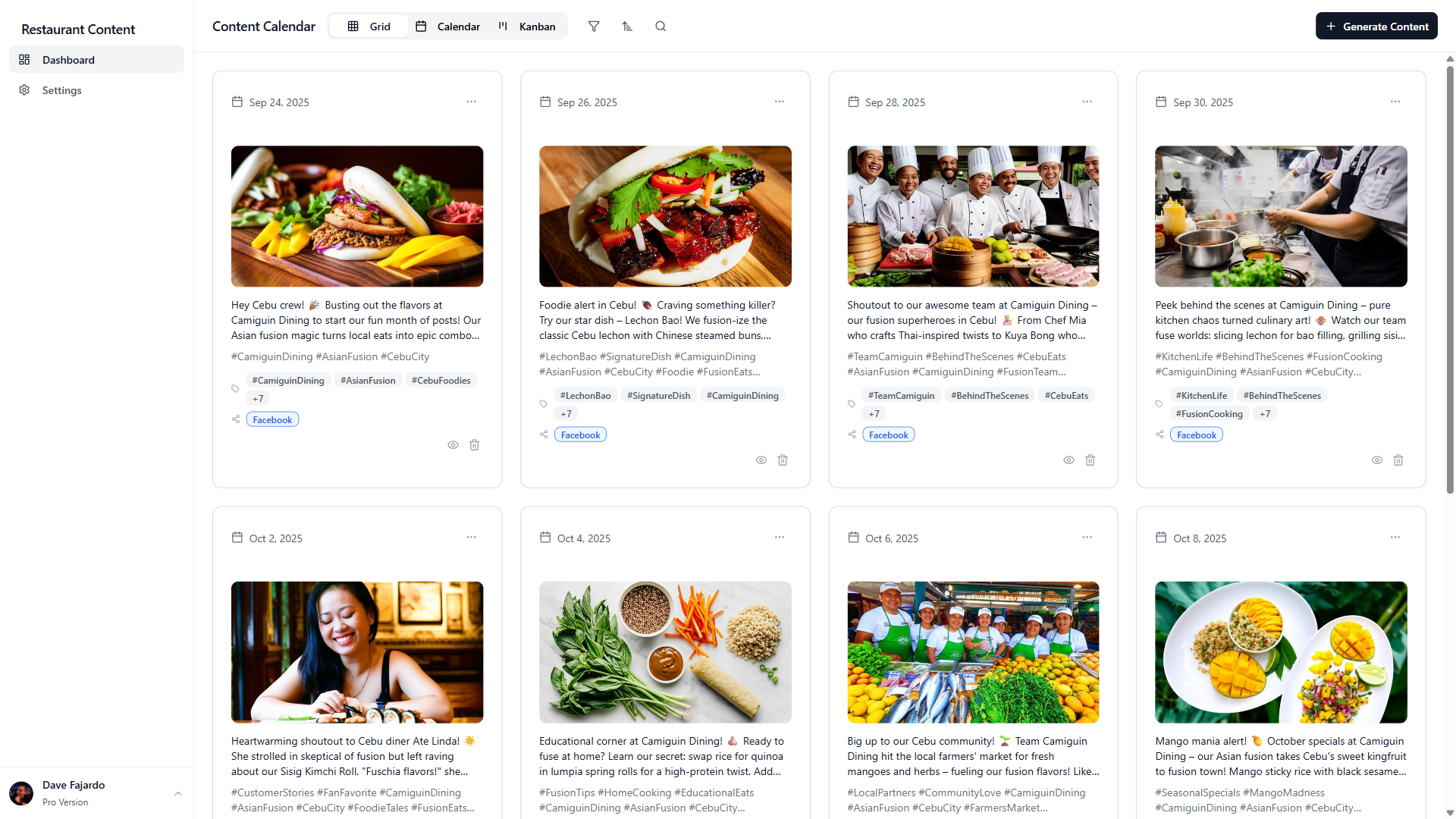 Restaurant Content Generator